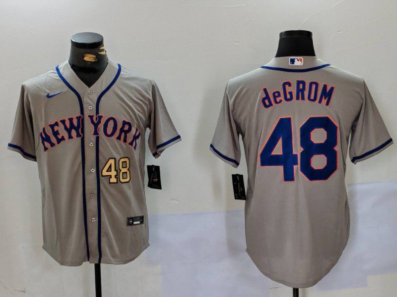 Men New York Mets #48 Degrom Grey Game 2024 Nike MLB Jersey style 2->new york mets->MLB Jersey